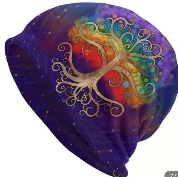 Source Unknown Other - Colorful Tree of Life Slouch Beanie